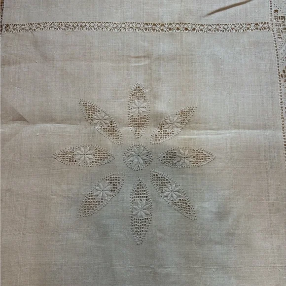 Vintage Lace Crochet Tablecloth - Picture 3 of 5